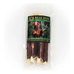 Real Dog skanėstai šunims, odos ritinys su ėriena, 500 g