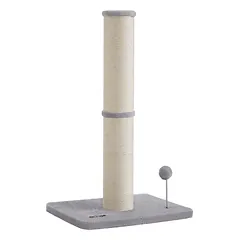 Kačių draskyklė su varpeliu ir pliušiniu kamuoliuku, 85 cm