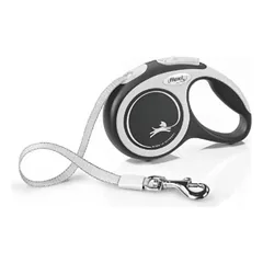 FLEXI Comfort Tape baltas/juodas pavadėlis XS-3m iki 12kg