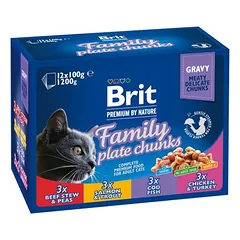 Brit Premium Cat drėgnas maistas katėms, ekonominė pakuotė 24 x 100 g