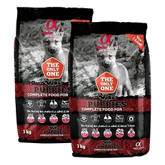 ALPHA SPIRIT Visavertis sausas minkštas pašaras šuniukams 6 kg (2x3 kg)