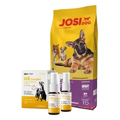 JOSERA JosiDog Junior Sensitive 15kg + Lab-V ADE Complex - vitaminų A, D ir E kompleksas šunims ir katėms