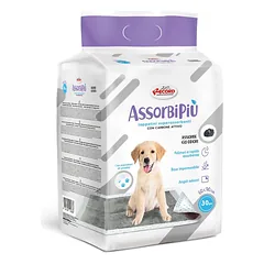 Record AssorbiPiu Odour Control higieniniai paklotukai šunims su aktyvuota anglimi ir drėgmės indikatoriumi, 60×90 cm, 30 vnt.