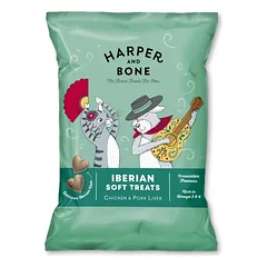 Harper and Bone Cat & Dog Iberian minkšti skanėstai vištiena ir kiauliena 90 g
