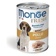 Monge Fresh Pate and chunkies Chicken – konservai šunims su vištienos gabaliukais, 400 g