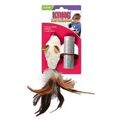 KONG Feather Mouse su katžole, žaislas katėms, 1 vnt. — 3 nuotrauka