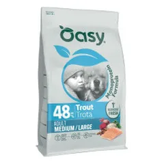 Oasy Monoprotein Adult Medium/Large sausas pašaras su upėtakiu didesnių veislių šunims