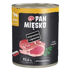 PAN MIŠKO Kiauliena su aviena drėgnas maistas šunims 800 g