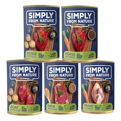 SIMPLY FROM NATURE Šlapias šunų maistas, skonių mišinys 5 x 400 g