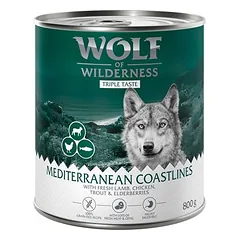 Wolf of Wilderness "Triple Taste" drėgnas maistas šunims, ekonominė pakuotė 24 x 800 g, > 500 g — 5 nuotrauka