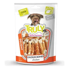Truly skanėstas šunims, kalcio kauliukai apvynioti vištiena, 90 g