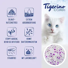 Tigerino Crystals kraikas katėms – levandų kvapas, 5 l — 2 nuotrauka