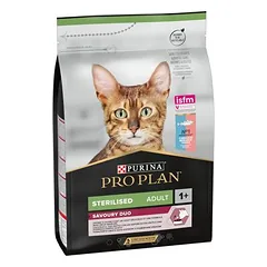 PURINA PRO PLAN Sterilised Adult Duo su menke ir upėtakiu, sausas maistas katėms