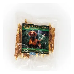 REAL DOG Odos pagaliukai, apsukti vištiena skanėstai šunims 500g