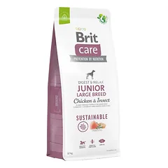 BRIT Care Sustainable Junior Large Breed su vištiena ir vabzdžiais 12 kg
