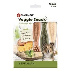 Flamingo Veggie dantų šepetėlio formos skanėstai šunims Mix, 125 - 249 g — 3 nuotrauka