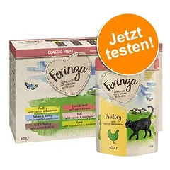 Feringa Classic Meat meniu bandomasis rinkinys, maišeliai 12 x 85 g, drėgnas maistas katėms
