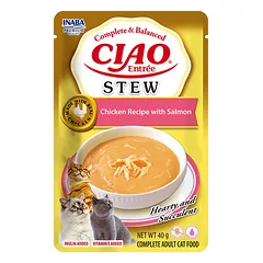 CIAO Entree Stew konservai katėms su vištiena ir lašiša,40g — 1 nuotrauka