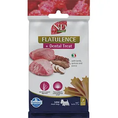 FARMINA N&D Quinoa Dental Treat Flatulence Mini 60 g (7 vnt.) dantų skanėstai mažų veislių šunims