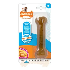 Nylabone Puppy Chicken - saugus kramtomasis žaislas šuniukams, vištienos skonio kaulas