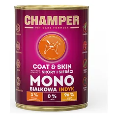 CHAMPER Coat Skin Kalakutienos monoproteinų ėdalas šunims 400 g