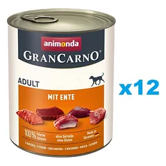 ANIMONDA Gran Carno Adult with Duck 12x800 g su antimi suaugusiems šunims