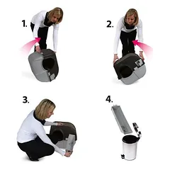Omega Paw Roll'n Clean savaime išsivalantis kačių tualetas, taupe spalvos / pilka — 4 nuotrauka