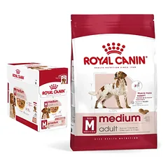 ROYAL CANIN Medium Adult 15kg + ROYAL CANIN Medium Adult 10x140g