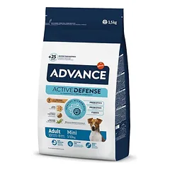 Advance Mini Adult sausas maistas mažų veislių suaugusiems šunims su vištiena ir ryžiais, 1.5 kg
