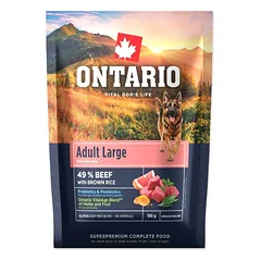 Ontario Adult Large Beef & Brown Rice 0.1kg (Mėginys)