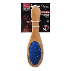 Dog Fantasy dvigubas medinis šepetys M 21cm — 3 nuotrauka