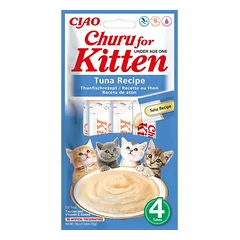 Inaba Churu Cat Tuna Puree for Kittens tyrė kačiukams su tunu, 4×14 g, 56 g