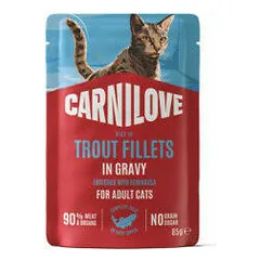 CARNILOVE Gravy rich in Trout enriched with Echinacea konservuotas pašaras katėms 85 g
