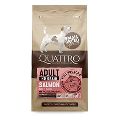 Quattro Adult Small Breed Salmon sausas maistas šunims