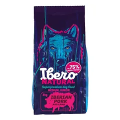 Ibero Natural Medium Junior Iberico Pork – visavertis pašaras vidutinių veislių šuniukams