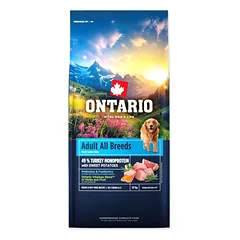 Ontario Adult All Breeds Monoprotein Turkey & Sweet Potatoes sausas maistas visų veislių suaugusiems šunims su kalakutiena ir saldžiosiomis bulvėmis, 12 kg