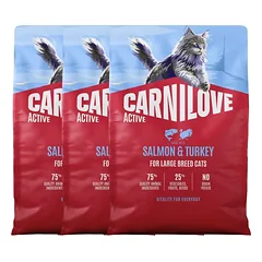 CARNILOVE Active Cat Salmon and Turkey Adult Large 3x2 kg lašiša ir kalakutas, didelių veislių katėms