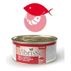 VIBRISSE konservai katėms su tunu ir krevetėmis padaže 70g 12vnt