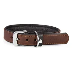 Das Lederband Hundehalsband Vancouver Mocca/Black