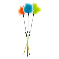 GIMCAT žaislas katėms lazdelė su spyruokle,plunksnomis ir varpeliais, 46cm