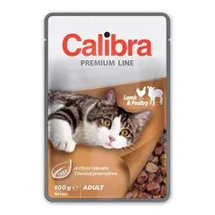 Calibra Pouch Premium Cat Lamb & Poultry drėgnas maistas katėms, 100 g