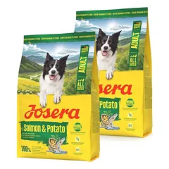 JOSERA Salmon and Potato Adult 2x3kg be grūdų šunų ėdalas, skirtas šunims su jautria skrandžio gleivine