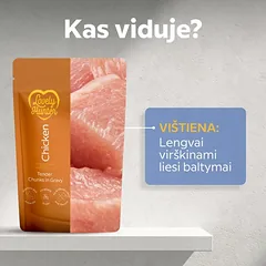 Visų veislių suaugusių šunų šlapias pašaras su vištiena, 500 g | 1 — 5 nuotrauka
