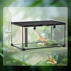 Terariumas PawHut 50x30x25cm., juodos spalvos — 3 nuotrauka