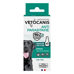 Vetocanis antiparazitinė Spot-On priemonė dideliems šunims, 30–50 kg, 3 × 3 ml