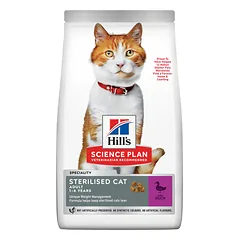 Hill's Science Plan sausas maistas sterilizuotoms katėms su antiena, 3kg