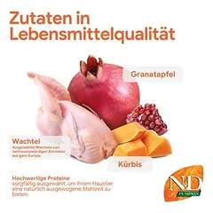Farmina N&D Neutered Adult su moliūgu, putpele ir granatu, sausas maistas katėms, 5 - 9,9 kg — 3 nuotrauka