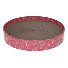 Kerbl Katzenkratzbett Circle aus Pappe (Katzenbett, pink, ¯34cm) 84441