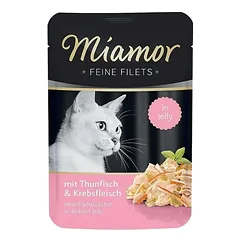 Miamor Feine Filets - drėgnas kačių maistas tunų filė su krabais 100g