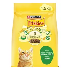 PURINA Friskies su triušiena, vištiena ir daržovėmis, sausas maistas katėms, 1,5 - 2,9 kg — 3 nuotrauka